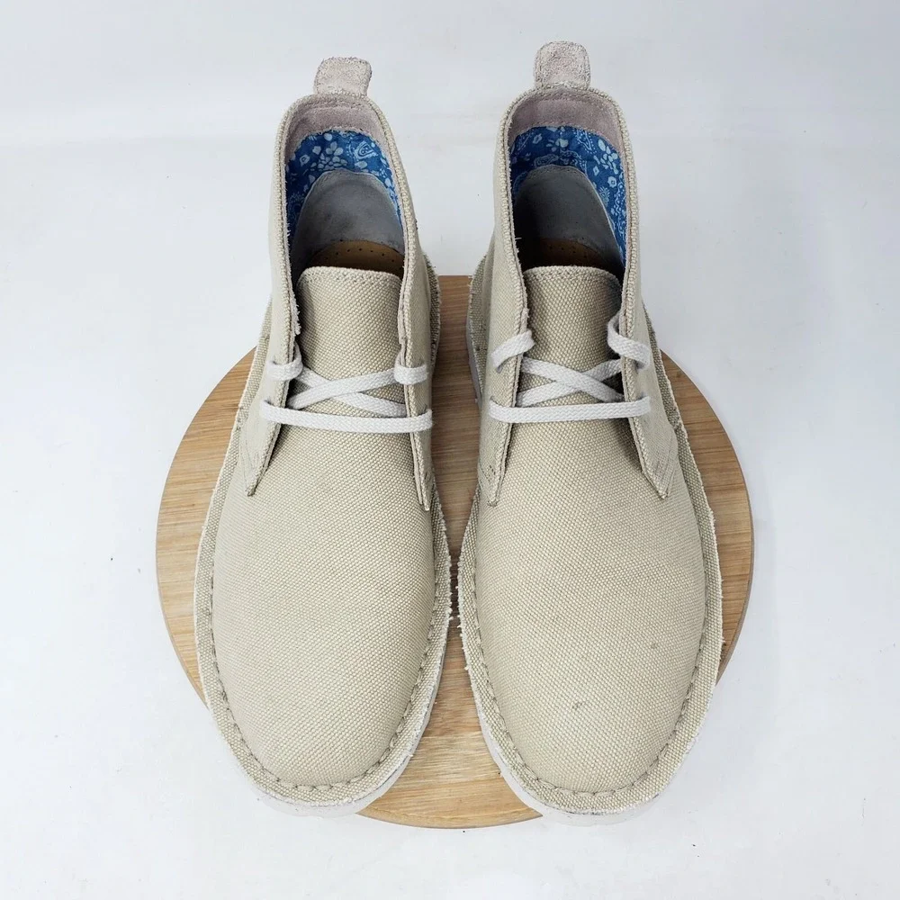 Clarks Originals Desert Boots Womens 8 Aerial Canvas Extra‎ Light Ankle Shoes
